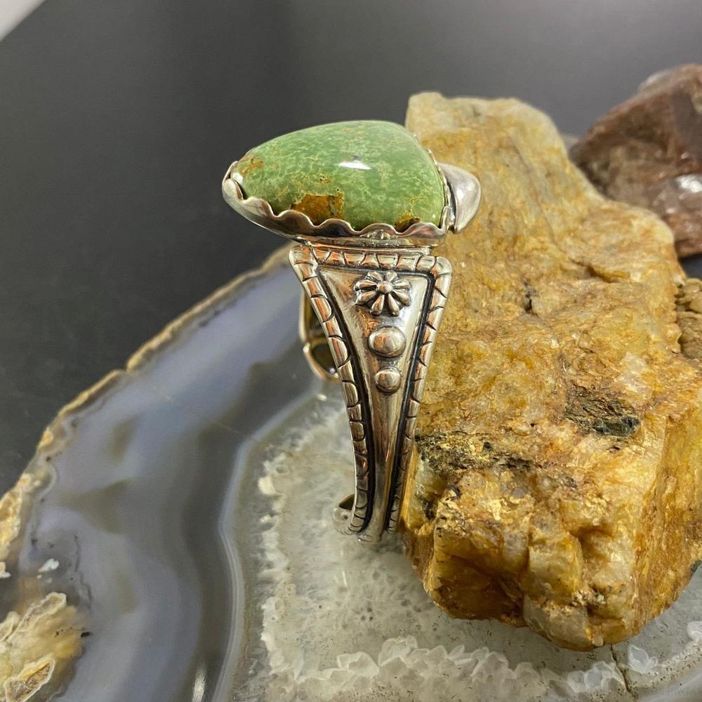 Carolyn Pollack Sterling Shield Green Turquoise Decorated Bracelet For Women - Picture 5 of 10